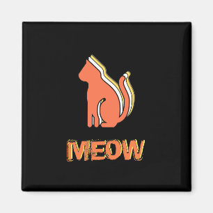 Aimant Cute Chat, Orange & Animal Jaune, Pop Art Abstrait