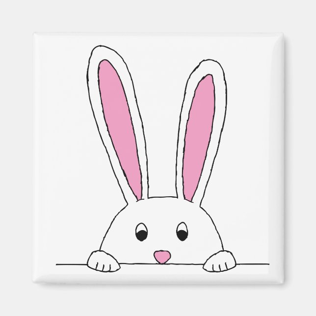 Aimant Cute Clipart Rabbit Peaking Cute Animaux Bunny Art (Devant)