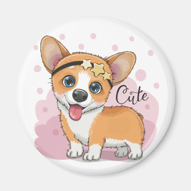 Aimant Cute Corgi (Devant)