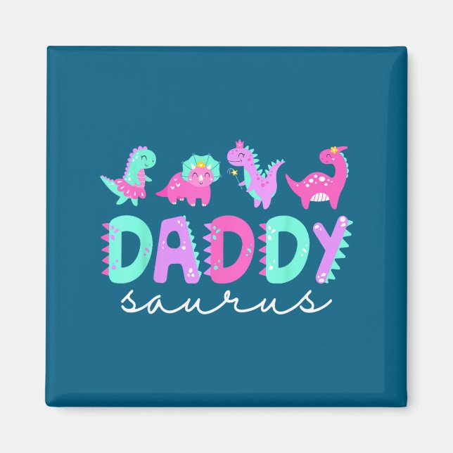 Aimant Cute Daddy Saurus Dad Dinosaur Birthday Boy Girl F (Devant)