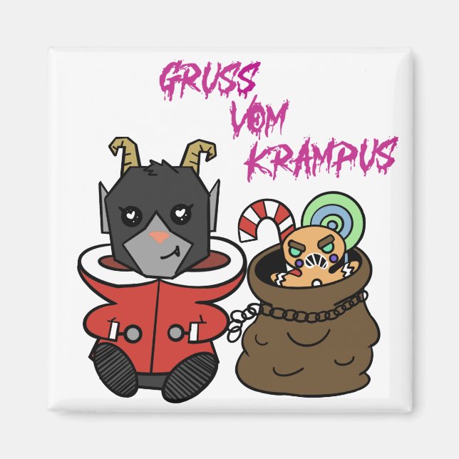 Aimant Cute déplaisante Krampus (Devant)