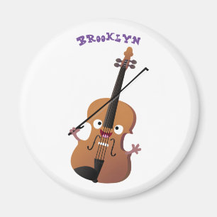 Aimant Cute funny violin musical cartoon character