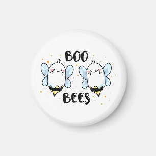 Aimant Cute Ghost Boo Bees - Halloween drôle sur fond bla