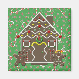 Aimant Cute Gingerbread Maison Homme Fille Noël Bonbon