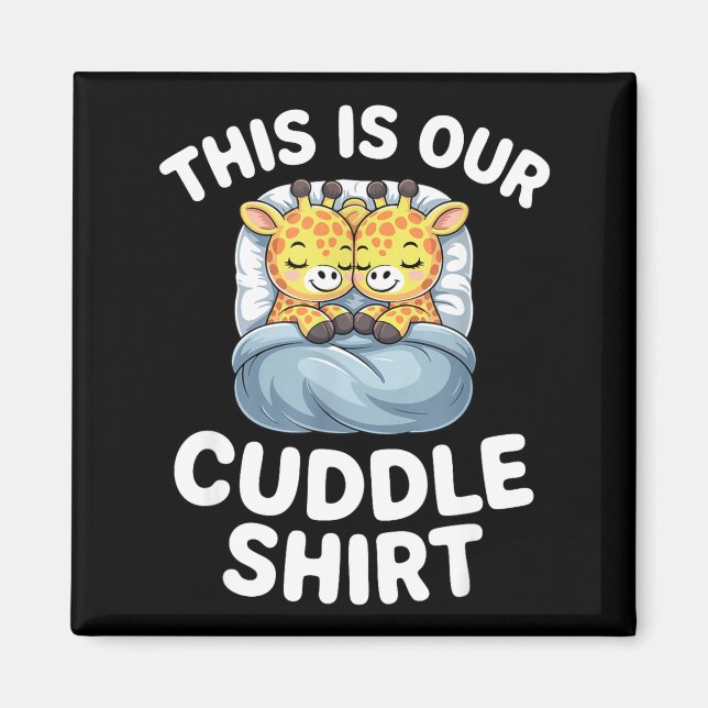 Aimant Cute Giraffe Couple This Is Our Cuddle  (Devant)