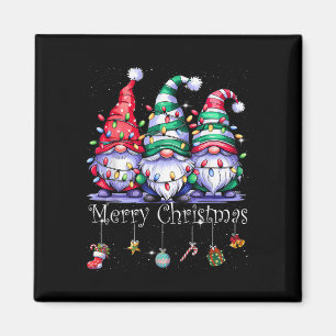 Aimant Cute Gnomes Merry Christmas Light Family Gnome Xma