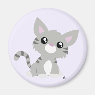 Aimant Cute Grey Kitty