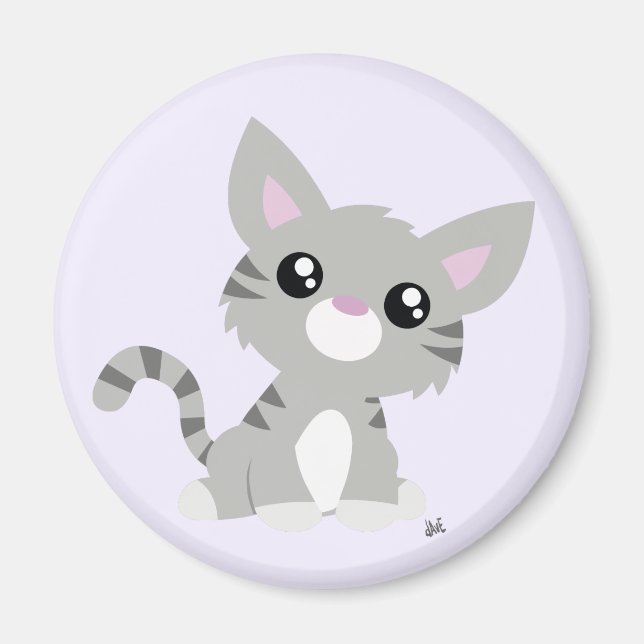 Aimant Cute Grey Kitty (Devant)