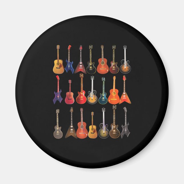 Aimant Cute Guitar Rock and Roll Musical Instruments (Devant)