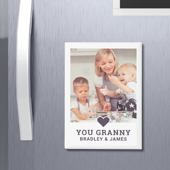 Aimant Cute Heart Love You Granny's Mother's Day Photo (Créateur téléchargé)