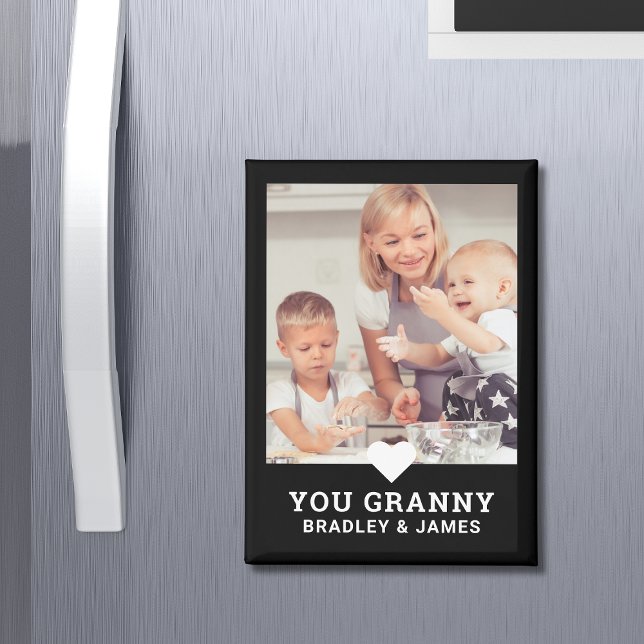 Aimant Cute Heart Love You Granny's Mother's Day Photo (Créateur téléchargé)