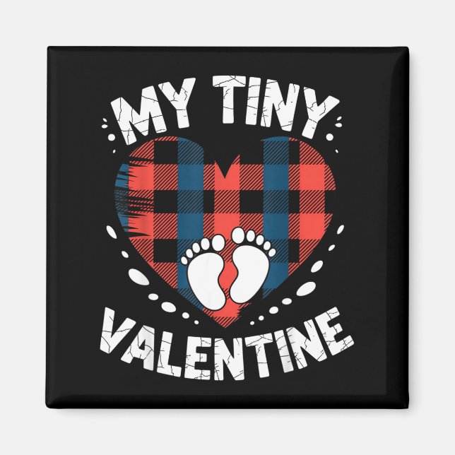 Aimant Cute Heart My Tiny Valentine Pregnancy Announcemen (Devant)