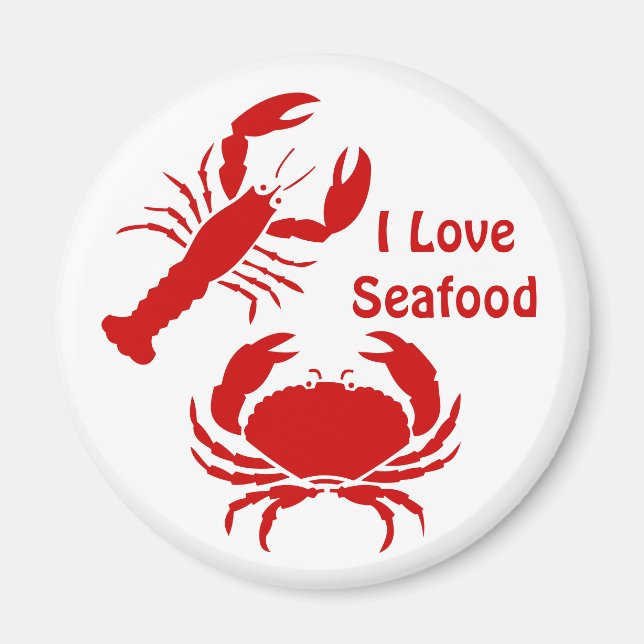 Aimant Cute I love fruits de mer plage nautique (Devant)