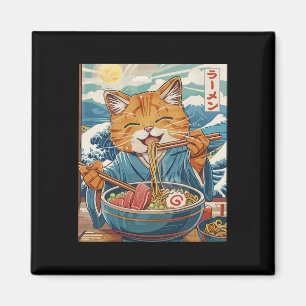 Aimant Cute Japonaise Ramen Chat La Grande Vague