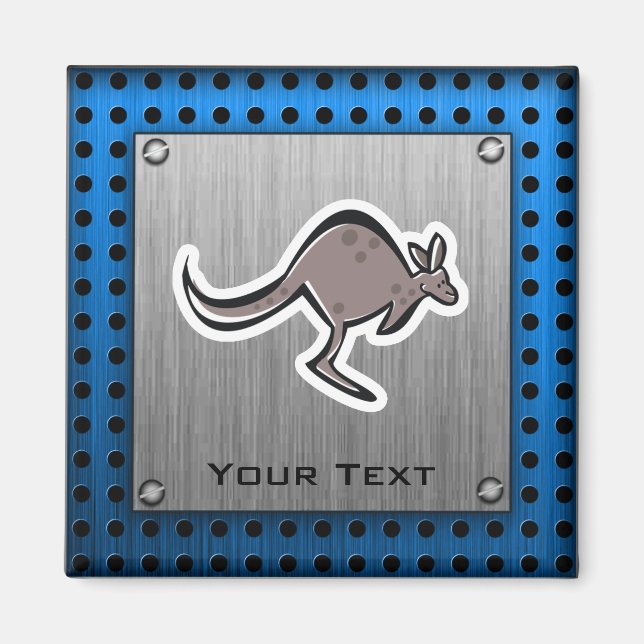 Aimant Cute Kangaroo; Metal look (Devant)