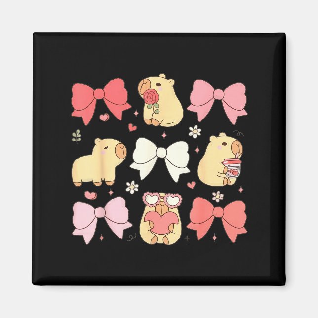 Aimant Cute Kawaii Animals And Nk Coquette Bows Aesthetic (Devant)