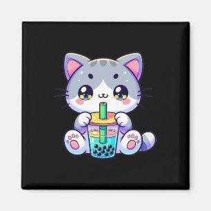 Aimant Cute Kawaii Buble Thé Chat Japonais Kitten Anime