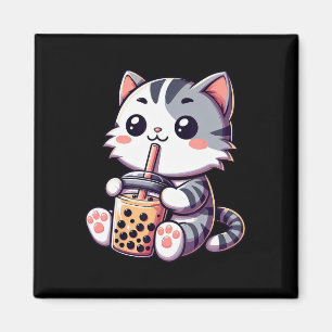 Aimant Cute Kawaii Chat Boba Bubble Thé Lait Anime Neko K