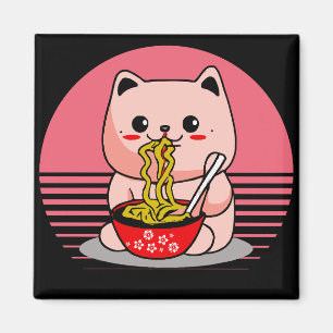 Aimant Cute Kawaii chat ramen