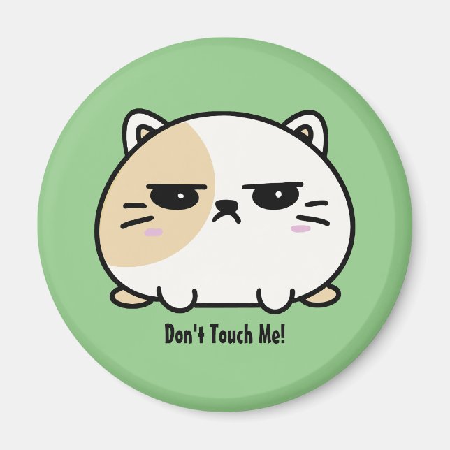 Aimant Cute Kawaii Chubby Angry Mochi Chat (Devant)