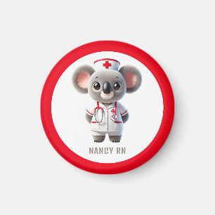 Aimant Cute Koala infirmière de l'ours avec stéthoscope r