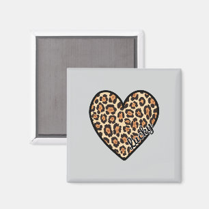 Aimant Cute Leopard Heart Saint Valentin cadeau