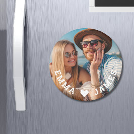 Aimant Cute Love Heart Photo Couples Noms personnalisés