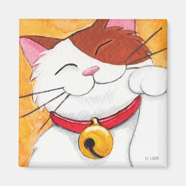 Aimant Cute Maneki Neko Lucky Calico Cat (Devant)
