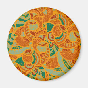 Aimant Cute orange abstrait fleurs sans soudure carreaux