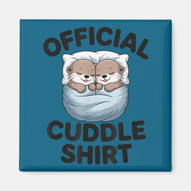 Aimant Cute Otter Couple Cozy Cuddle  (Devant)