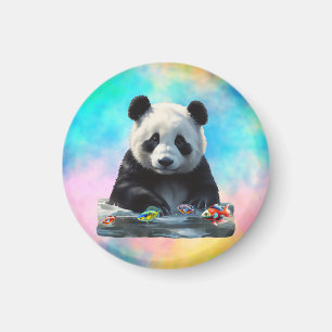 Aimant Cute Panda avec ses jouets