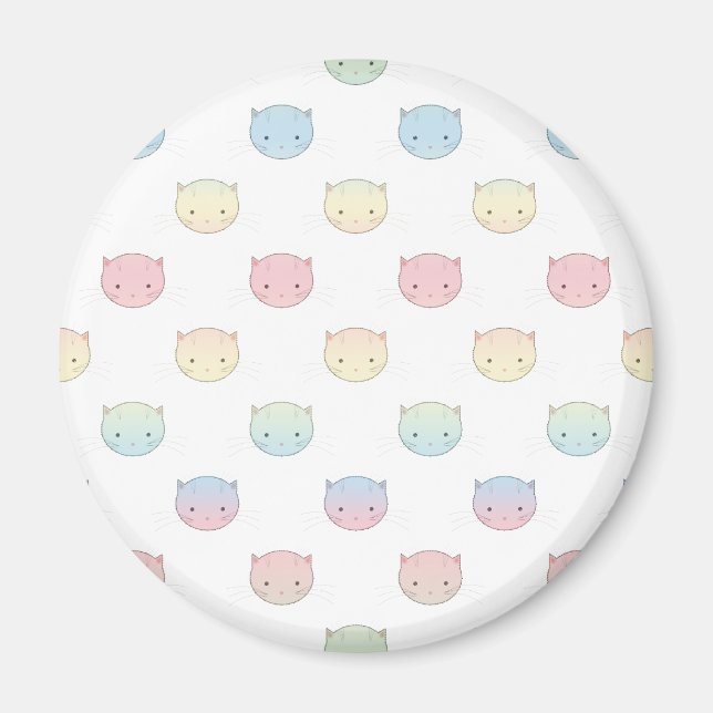 Aimant Cute Pastel Kitty Chat Façades Motif (Devant)
