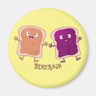 Aimant Cute peanut butter and jelly sandwich cartoon