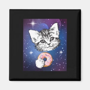 Aimant Cute Petite Chatte Manger Une Bouillie Dans Un Ani