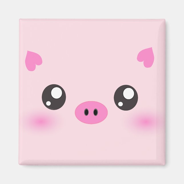 Aimant Cute Pig Face - minimalisme kawaii (Devant)
