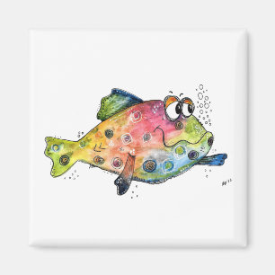 Aimant Cute poisson blanc coloré
