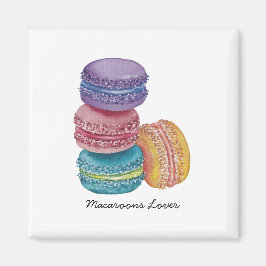 Aimant Cute Rainbow Macaroons In Watercolor