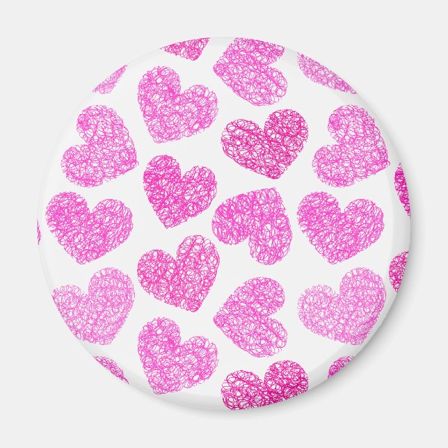 Aimant Cute rose Doodled Heart Valentine's Day Motif (Devant)