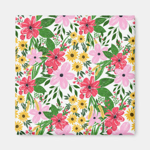 Aimant Cute rose rouge printemps Floral Peinture à la mai