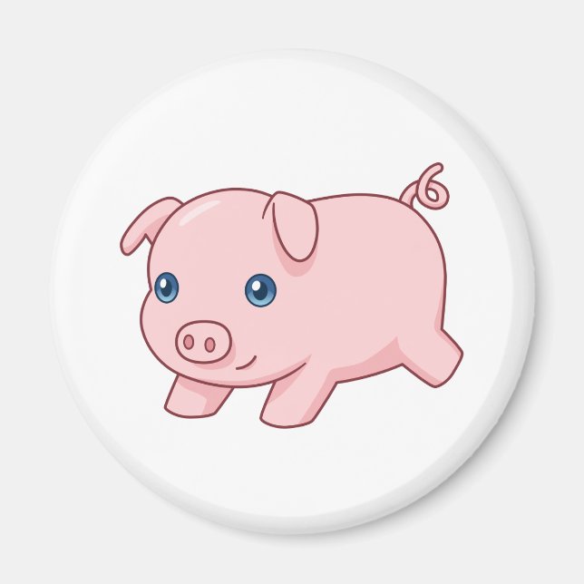 Aimant Cute Running Piglet Pig (Devant)