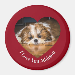 Aimant Cute shih tzu love Saint Valentin