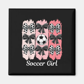 Aimant Cute Soccer Girl Coquette Bow Soccer Girl Soccer B