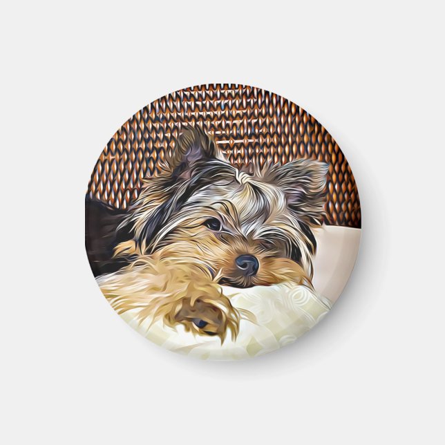 Aimant Cute Teacup Yorkie Yorkshire (Devant)