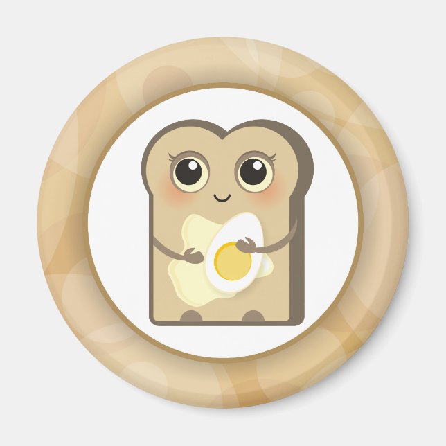 Aimant Cute Toasties - Beurre et oeuf (Devant)