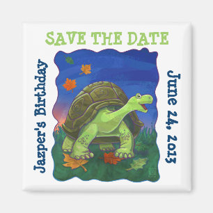 Aimant Cute Tortoise Enregistrer la date