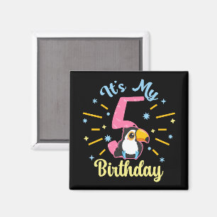 Aimant Cute Toucan 5e anniversaire 5 année fille de naiss