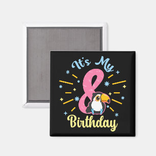 Aimant Cute Toucan 8e anniversaire 8 ans fille de naissan