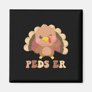 Aimant Cute Turquie Peds Er Nurse Pédiatrique Thanksgivin