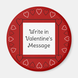 Aimant Cute Valentine's Day Hearts Ajouter un message au