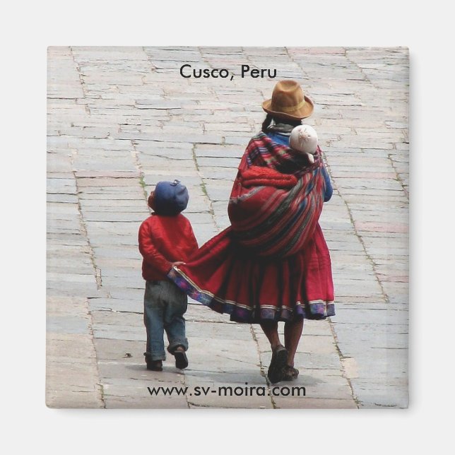 Aimant Cuzco, Pérou, mère et enfants (Devant)